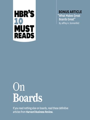 cover image of HBR's 10 Must Reads on Boards